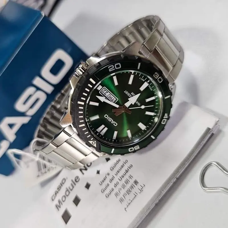 Casio Enticer Green Dial Men's Watch | MTD-125D-3AV